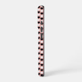 Retro Hearts Pink Black & White iPhone Hülle (Linke Seite)
