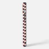 Retro Hearts Pink Black & White iPhone Hülle (Linke Seite)