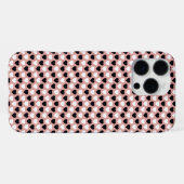 Retro Hearts Pink Black & White iPhone Hülle (Rückseite (Horizontal))