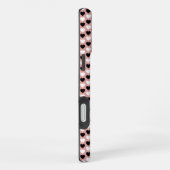 Retro Hearts Pink Black & White iPhone Hülle (Rechte Seite)