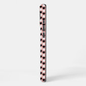 Retro Hearts Pink Black & White iPhone Hülle (Linke Seite)