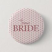Retro Hearts Pink Burgundy Y2K Style Button (Vorderseite)