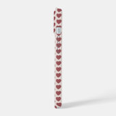 Retro Hearts Pink Burgundy Y2K Style iPhone 15 Hülle (Linke Seite)