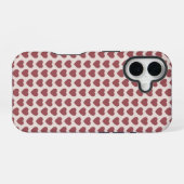 Retro Hearts Pink Burgundy Y2K Style iPhone 16 Hülle (Rückseite (Horizontal))