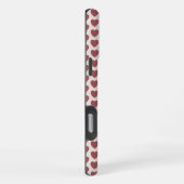 Retro Hearts Pink Burgundy Y2K Style iPhone Hülle (Rechte Seite)