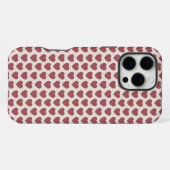 Retro Hearts Pink Burgundy Y2K Style iPhone Hülle (Rückseite (Horizontal))