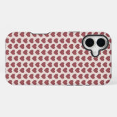 Retro Hearts Pink Burgundy Y2K Style iPhone Hülle (Rückseite (Horizontal))