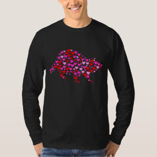 Retro Hearts Raccoon Tiere Geburtstag Weihnachten T-Shirt