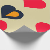 Retro Hearts Valentines Wrapping Paper Geschenkpapier (Ecke)