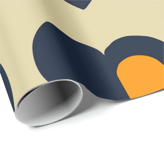 Retro Hearts Valentines Wrapping Paper Geschenkpapier (Rolleneckpunkt)