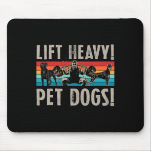 Retro-Heben schwerer Haustiere Hunde Bodybuilding Mousepad