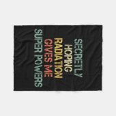 Retro heimlich hoffend Strahlung gibt mir Superpow Fleecedecke (Vorderseite (Horizontal))