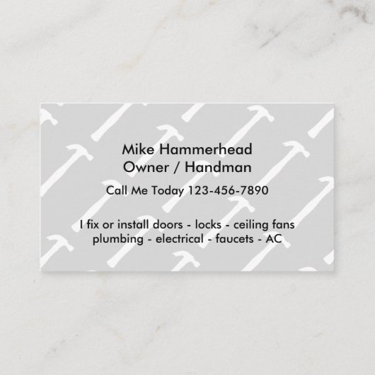 Retro Heimwerker-Service Visitenkarte (Rückseite)