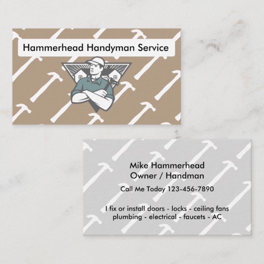 Retro Heimwerker-Service Visitenkarte (Vorne/Hinten)