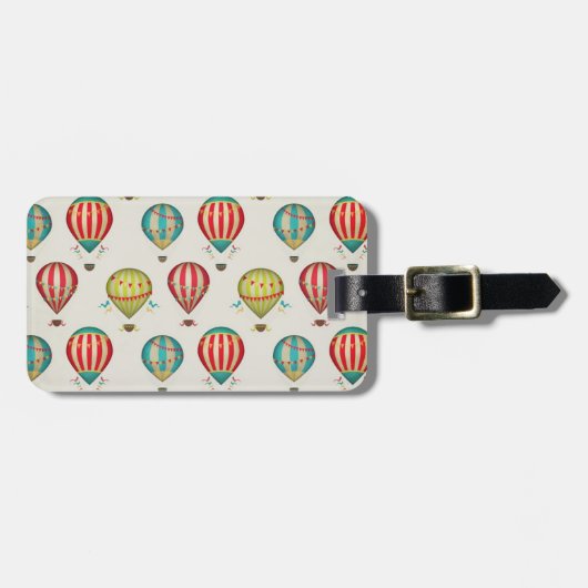 Retro heiße Haar-Ballone Gepäckanhänger (Vorderseite horizontal)