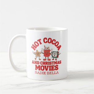 Retro Heiße Schokolade und Weihnachtsfilme Kaffeetasse