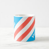 Retro Hellblaue Streifen mit Namen Kaffeetasse (Mittel)