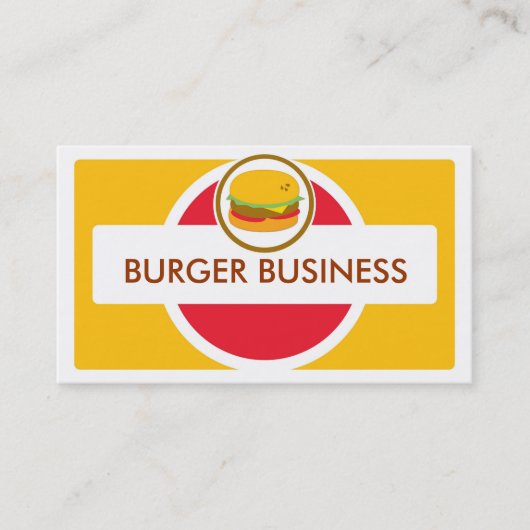 Retro helle Burger-Visitenkarten Visitenkarte (Vorderseite)