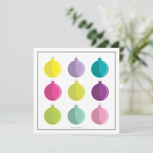 Retro Helle Ornamente Einladung (Stehend Vorderseite)