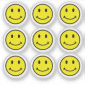 Retro Helles Gelbes Smiley-Gesicht Aufkleber (Vorderseite)
