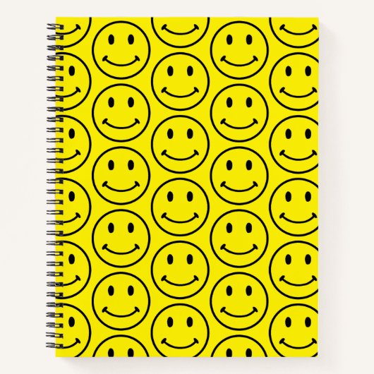 Retro Helles Gelbes Smiley-Gesicht Notizblock (Vorderseite)