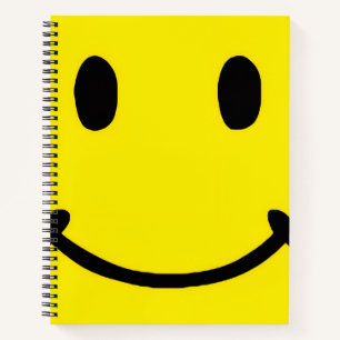 Retro Helles großes gelbes Smiley-Gesicht Notizblock