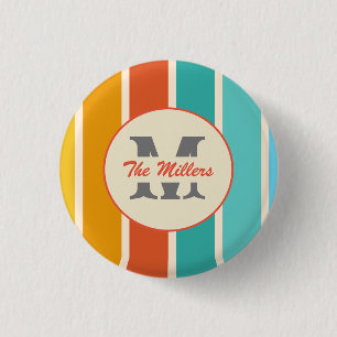 Retro Helles Sommer-Monogramm  Button