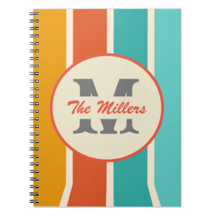 Retro Helles Sommer-Monogramm  Notizblock