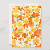 Retro Hellgelber Orangengarten Blumenzehen Save The Date (Rückseite)