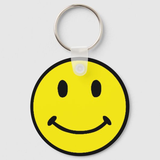 Retro Hellgeltes Smiley-Gesicht Schlüsselanhänger (Vorderseite)