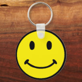 Retro Hellgeltes Smiley-Gesicht Schlüsselanhänger (Rückseite)