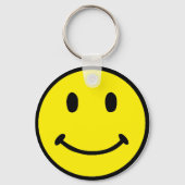 Retro Hellgeltes Smiley-Gesicht Schlüsselanhänger (Rückseite)