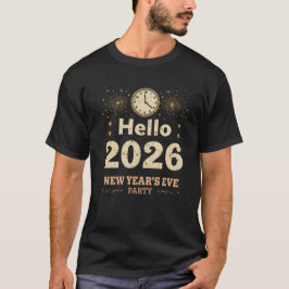 Retro Hello 2026 Silvester Party T - Shirt
