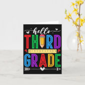 Retro Hello 3rd Grade First Day of School Boys Gir Karte (Gelbe Blume)