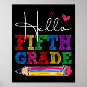 Retro Hello 5th Grade First Day Of School Boys Gir Poster (Vorne)
