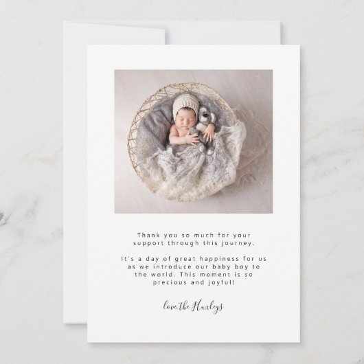 Retro Hello Birth Announcement Card Ankündigung (Rückseite)