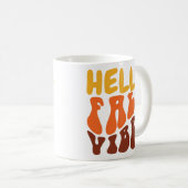 Retro Hello Fall Vibes Pumpkin Gewürz Gemütlicher  Kaffeetasse (VorderseiteRechts)