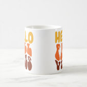 Retro Hello Fall Vibes Pumpkin Gewürz Gemütlicher Kaffeetasse (Mittel)