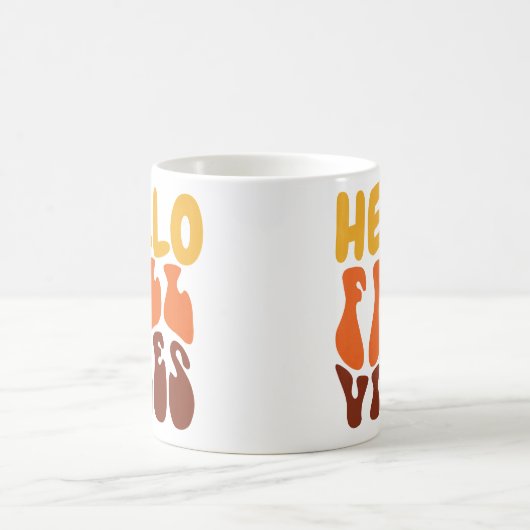 Retro Hello Fall Vibes Pumpkin Gewürz Gemütlicher  Kaffeetasse (Mittel)