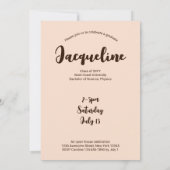 Retro Hello Graduate 2025 Peach Script Arch Foto Einladung (Rückseite)