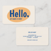 Retro Hello Networking Business Card Visitenkarte (Vorne/Hinten)
