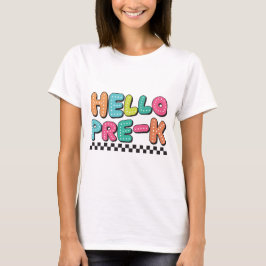 Retro Hello Pre-K Lehrer T-Shirt