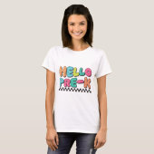 Retro Hello Pre-K Lehrer T-Shirt (Vorne ganz)