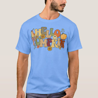 Retro Hello Pumpkin Erntedank Herbst Saaso T-Shirt