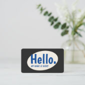 Retro Hello Social Networking Business Card Visitenkarte (Stehend Vorderseite)
