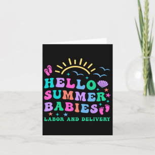 Retro Hello Summer Babies Arbeit und Lieferung Kra Karte