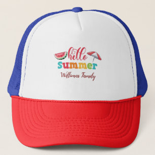 Retro Hello Summer Trucker Hat - farbenfrohe 90er Truckerkappe