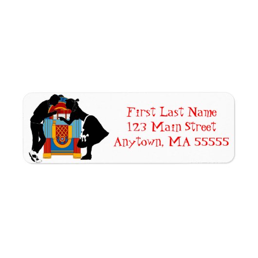 Retro Hep Cat Jukebox Adresslabels der 50er Jahre (Vorne)