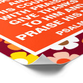 Retro Herbst Blume Burgund Erntedank Poster (Ecke)