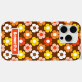 Retro Herbst Blume Muster braun Case-Mate iPhone Hülle (Rückseite (Horizontal))